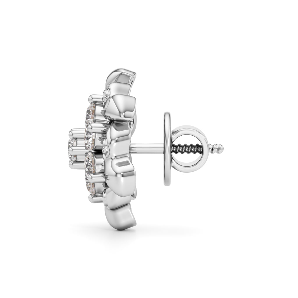 0.75Ct Round Shape Fancy Studs Earrings