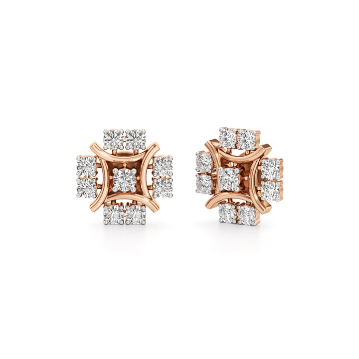 2.50Ct Round Shape Fancy Studs Earrings