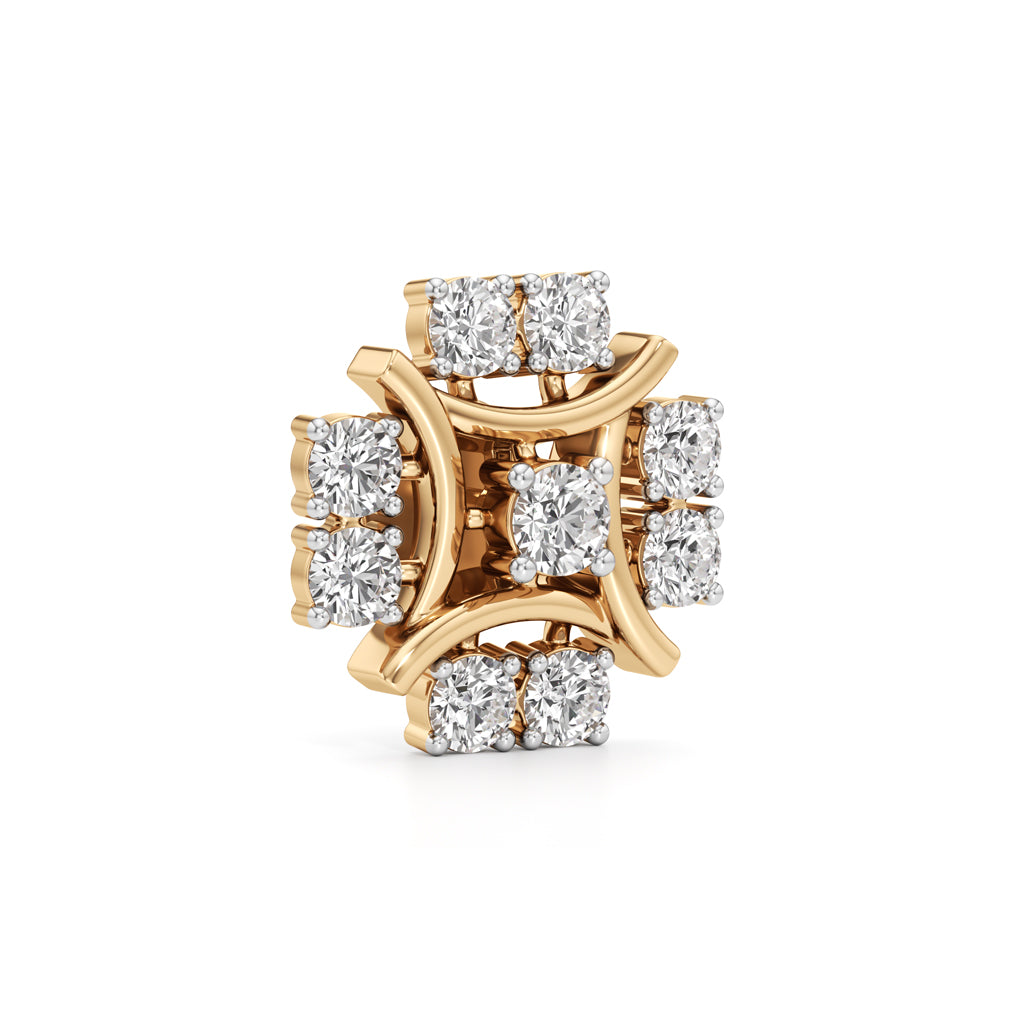 2.50Ct Round Shape Fancy Studs Earrings