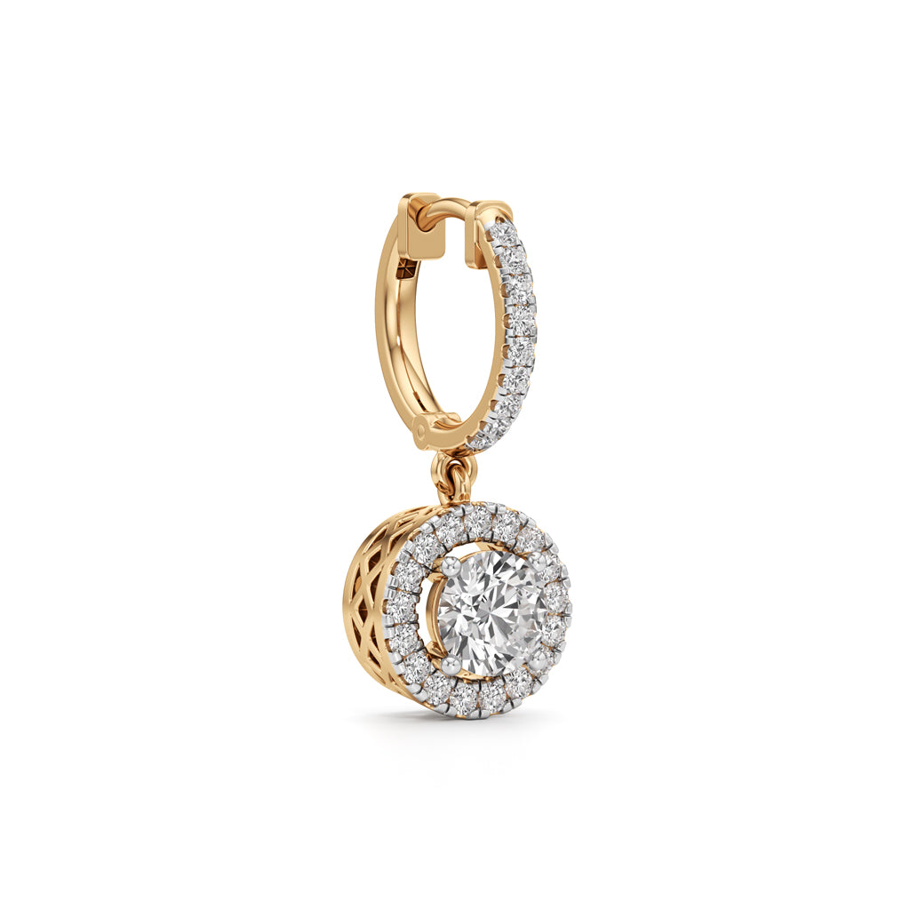 2Ct Round Shape Dangles Earrings