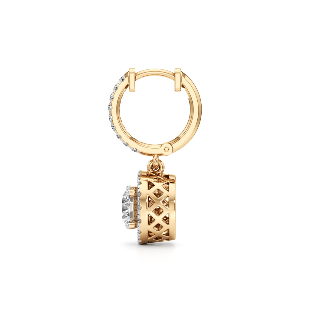 2Ct Round Shape Dangles Earrings
