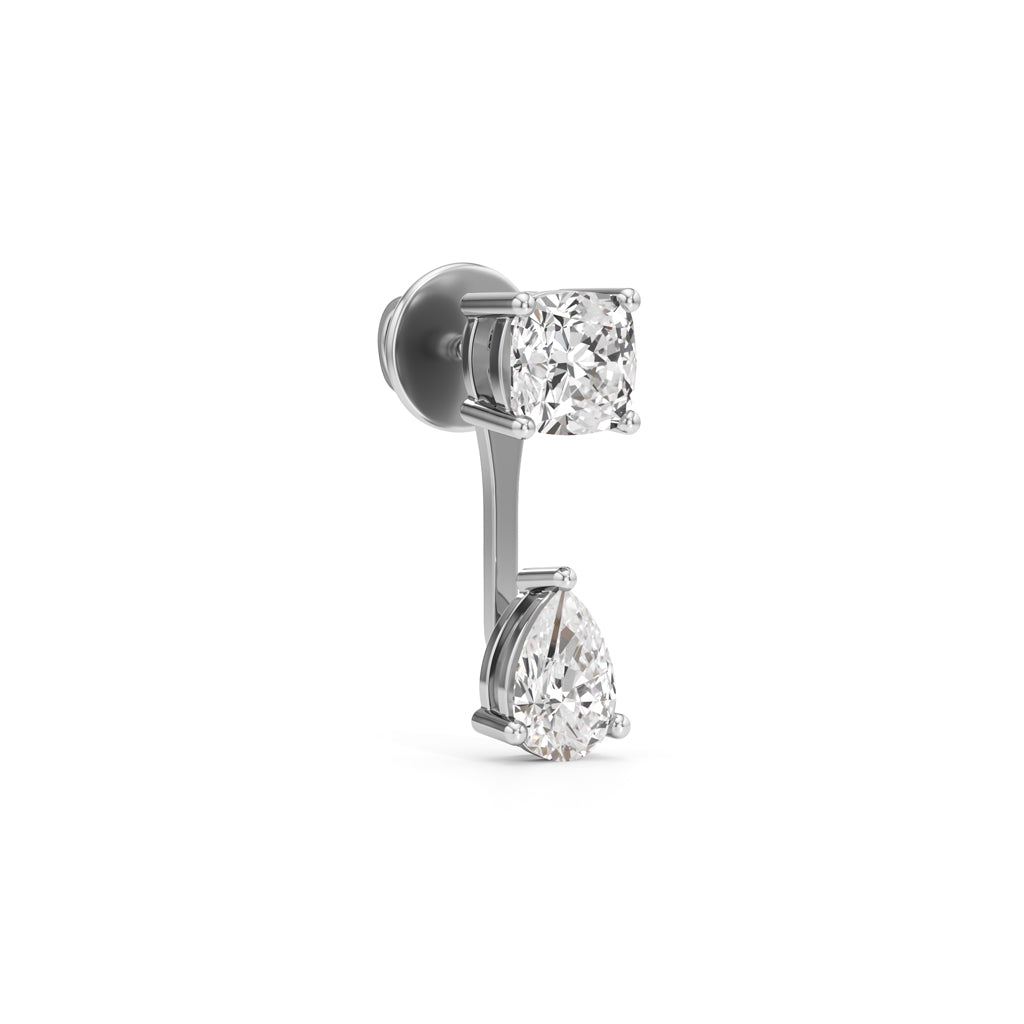 1.50Ct Pear Shape Fancy Stud