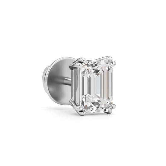 1.5Ct Emerald Shape Solitaire Studs Earrings