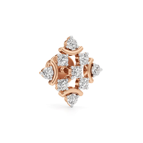 0.75Ct Round Shape Fancy Studs Earrings