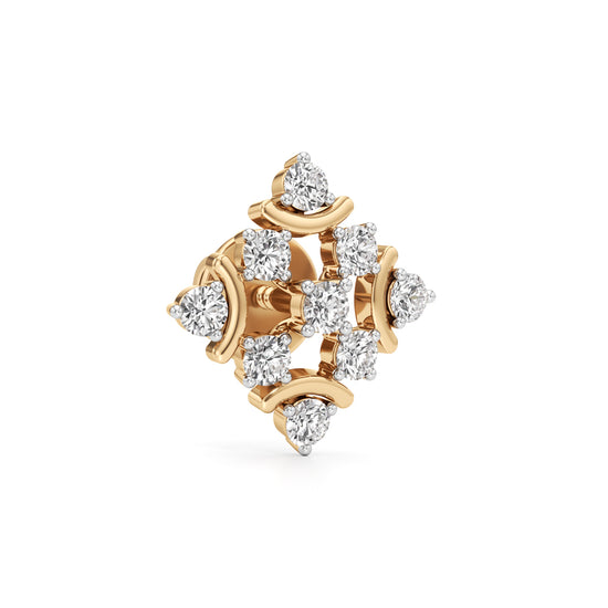 0.75Ct Round Shape Fancy Studs Earrings