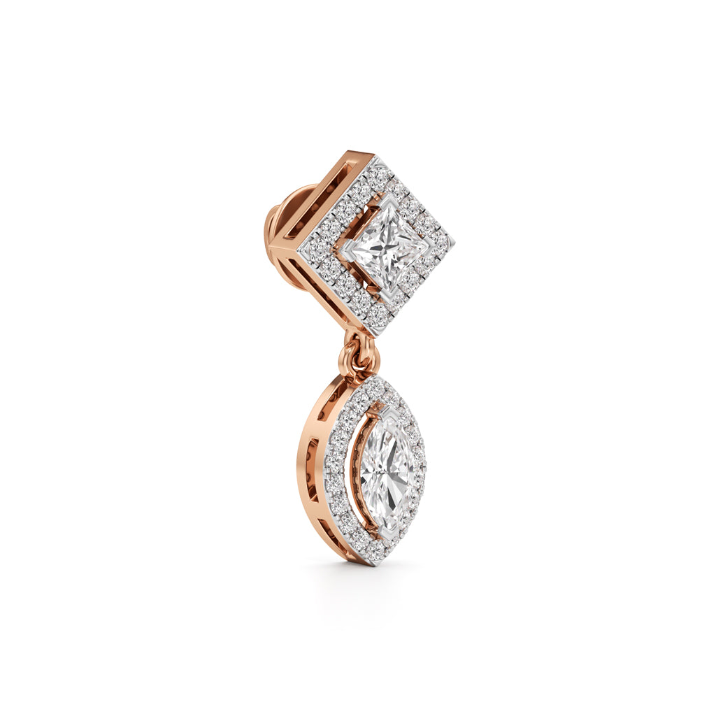 1.25Ct Marquise Shape Dangles Earrings
