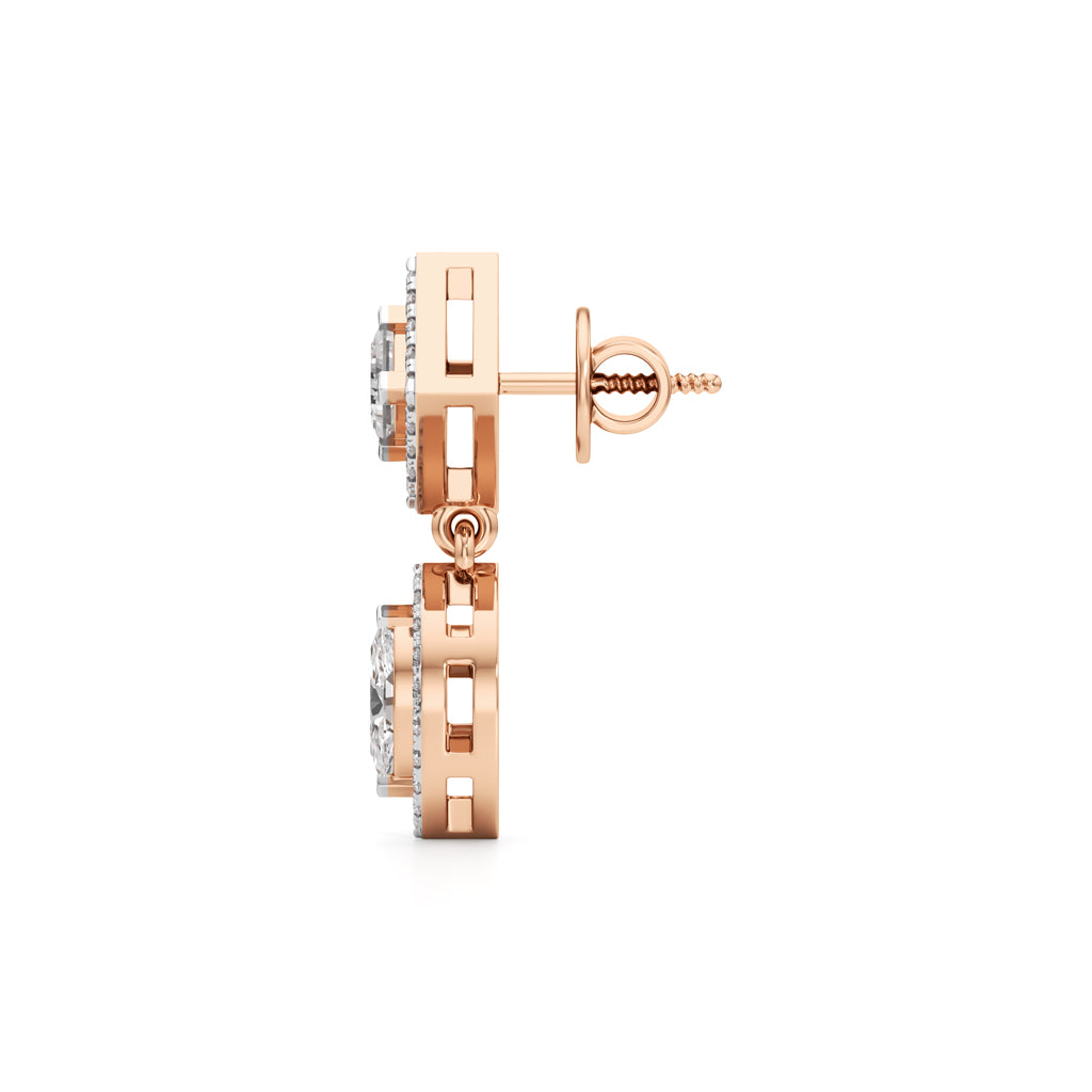 1.25Ct Marquise Shape Dangles Earrings