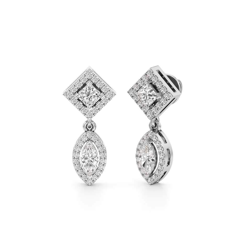 1.25Ct Marquise Shape Dangles Earrings