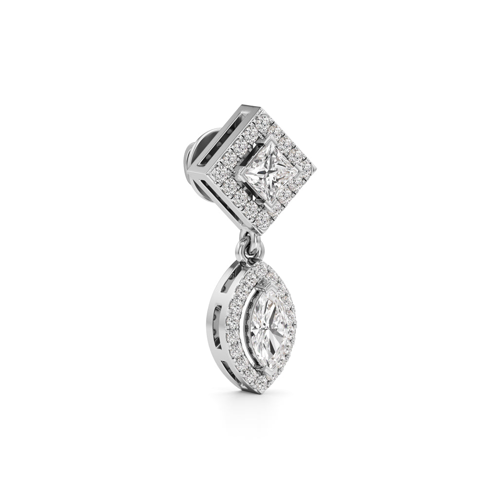 1.25Ct Marquise Shape Dangles Earrings