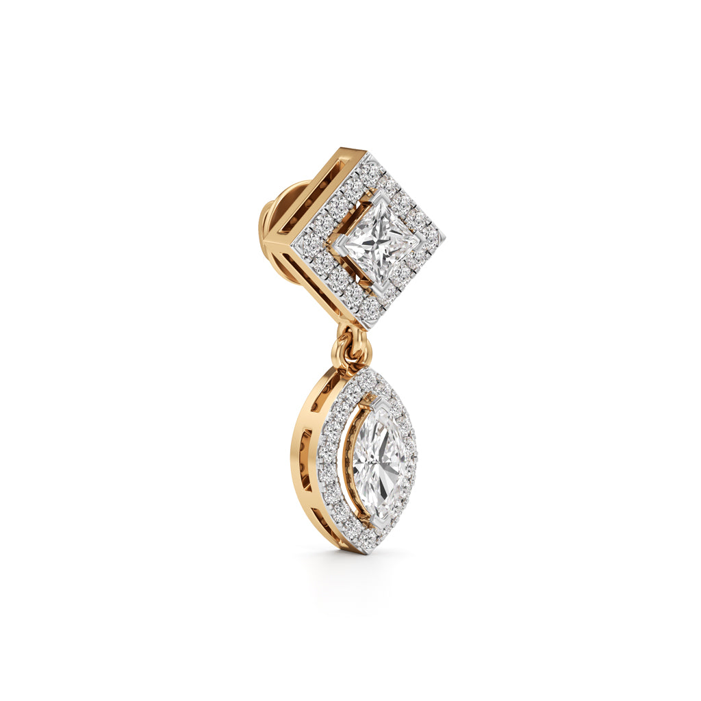 1.25Ct Marquise Shape Dangles Earrings