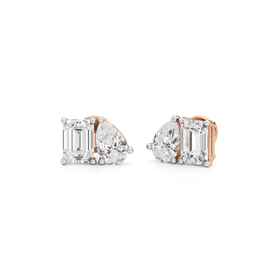 4.5Ct Emerald Shape,,Solitaire Studs Earrings