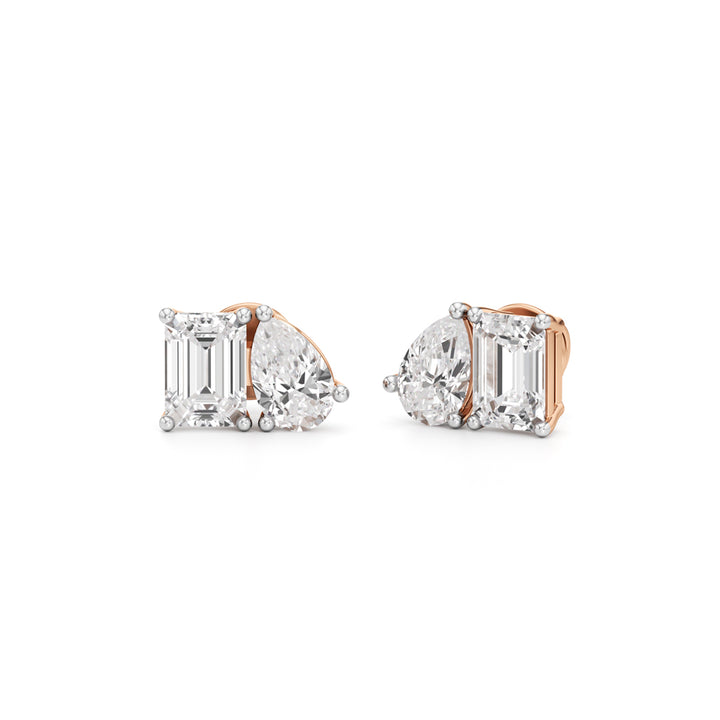 4.5Ct Emerald Shape,,Solitaire Studs Earrings
