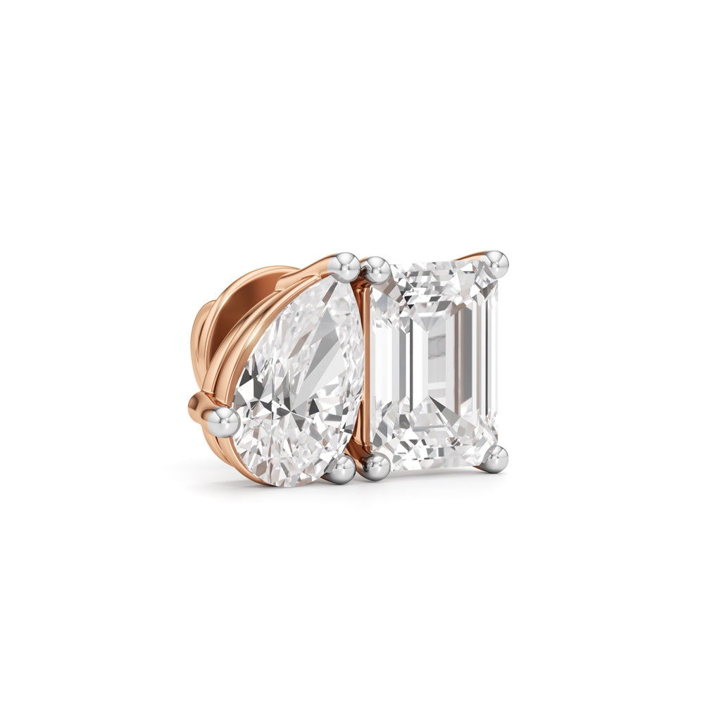 4.5Ct Emerald Shape,,Solitaire Studs Earrings