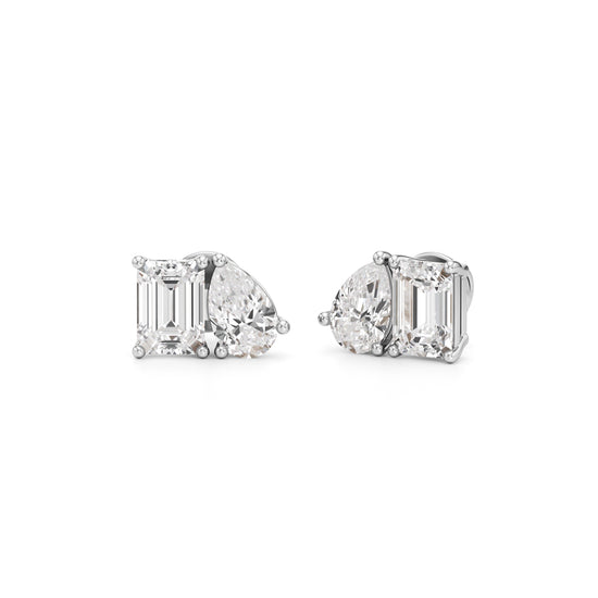 4.5Ct Emerald Shape,,Solitaire Studs Earrings