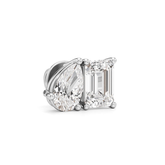 4.5Ct Emerald Shape,,Solitaire Studs Earrings