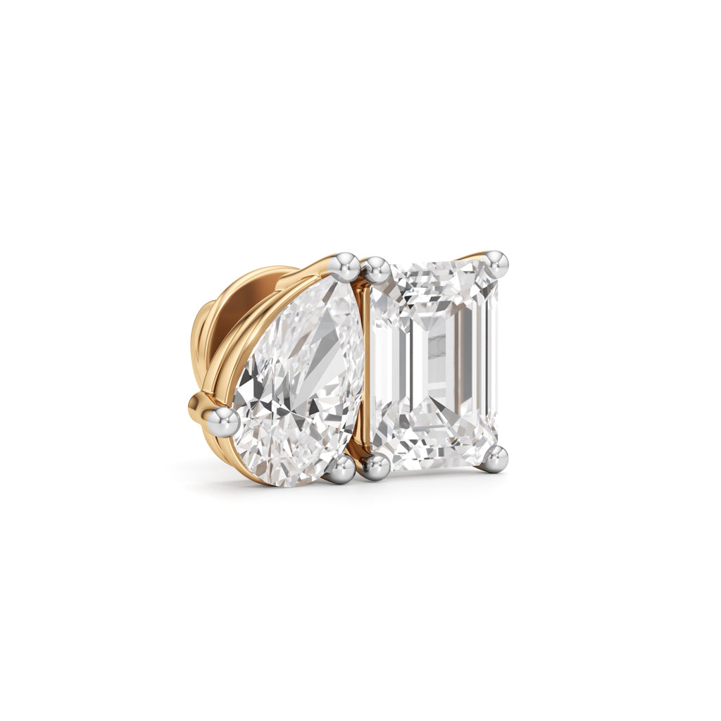 4.5Ct Emerald Shape,,Solitaire Studs Earrings