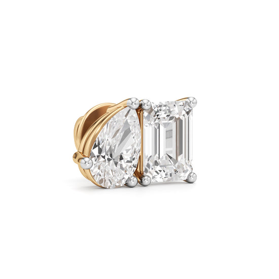 4.5Ct Emerald Shape,,Solitaire Studs Earrings