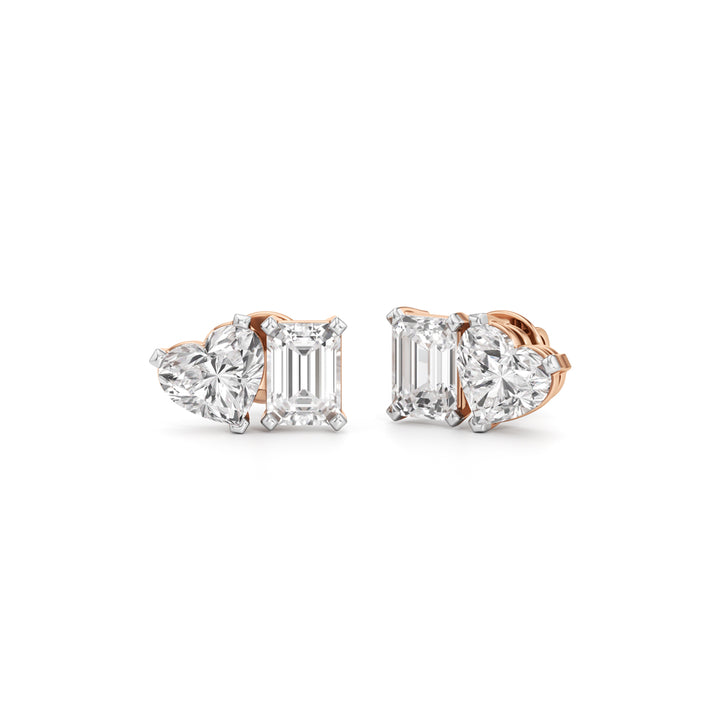 5Ct Emerald Shape,,Solitaire Studs Earrings