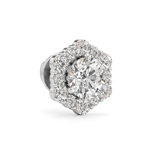1.75Ct Round Shape Halo Studs Earrings