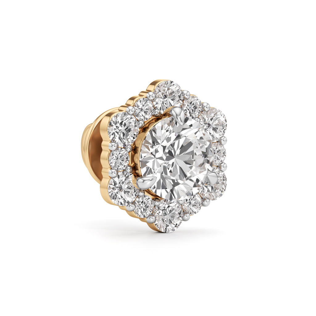 1.75Ct Round Shape Halo Studs Earrings