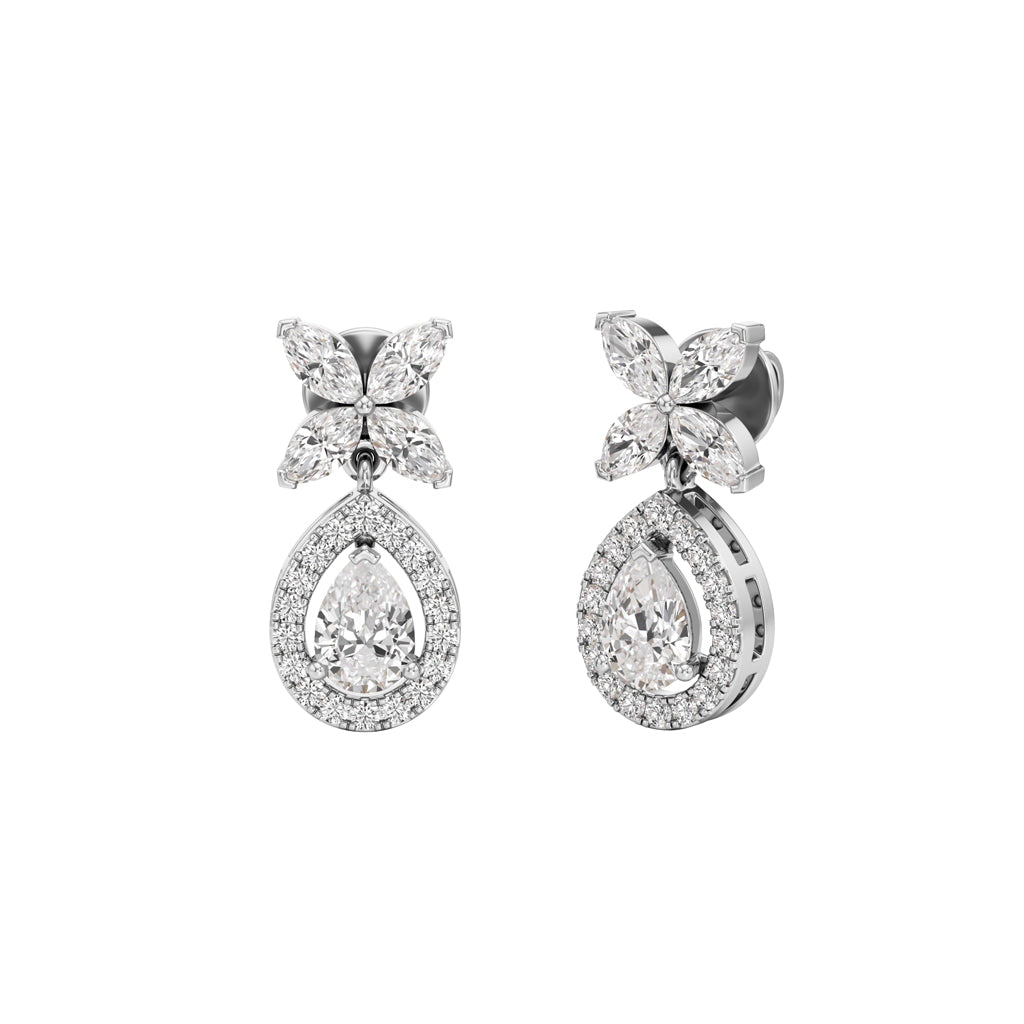 2.25Ct Pear Shape Dangles Earrings