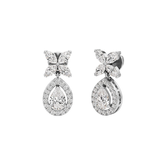 2.25Ct Pear Shape Dangles Earrings