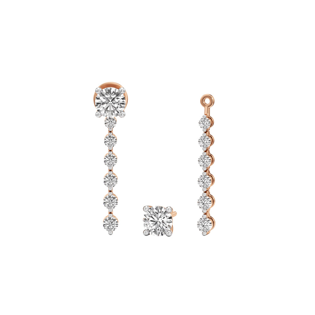 1.50Ct Round Shape,,Dangles Earrings