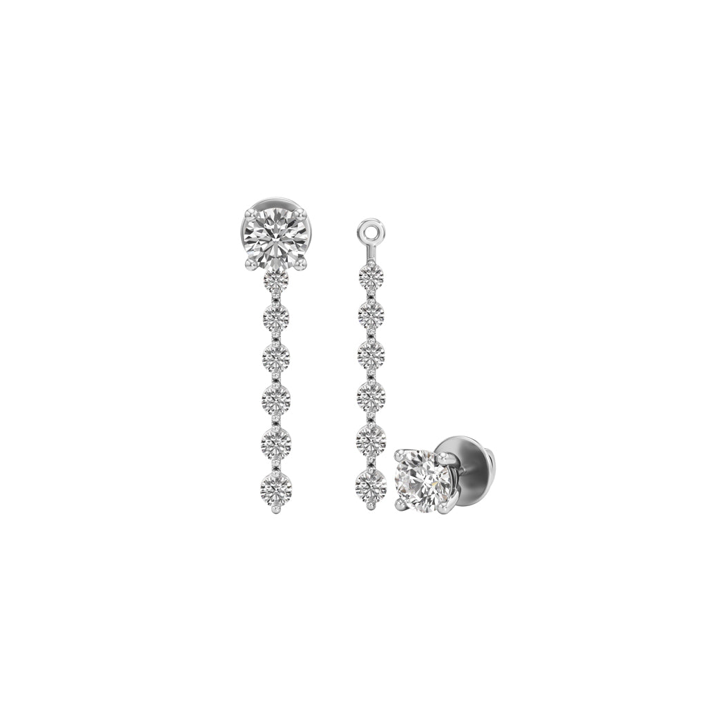 1.50Ct Round Shape,,Dangles Earrings