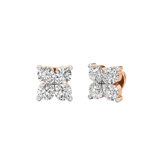 0.75Ct Round Shape Fancy Studs Earrings