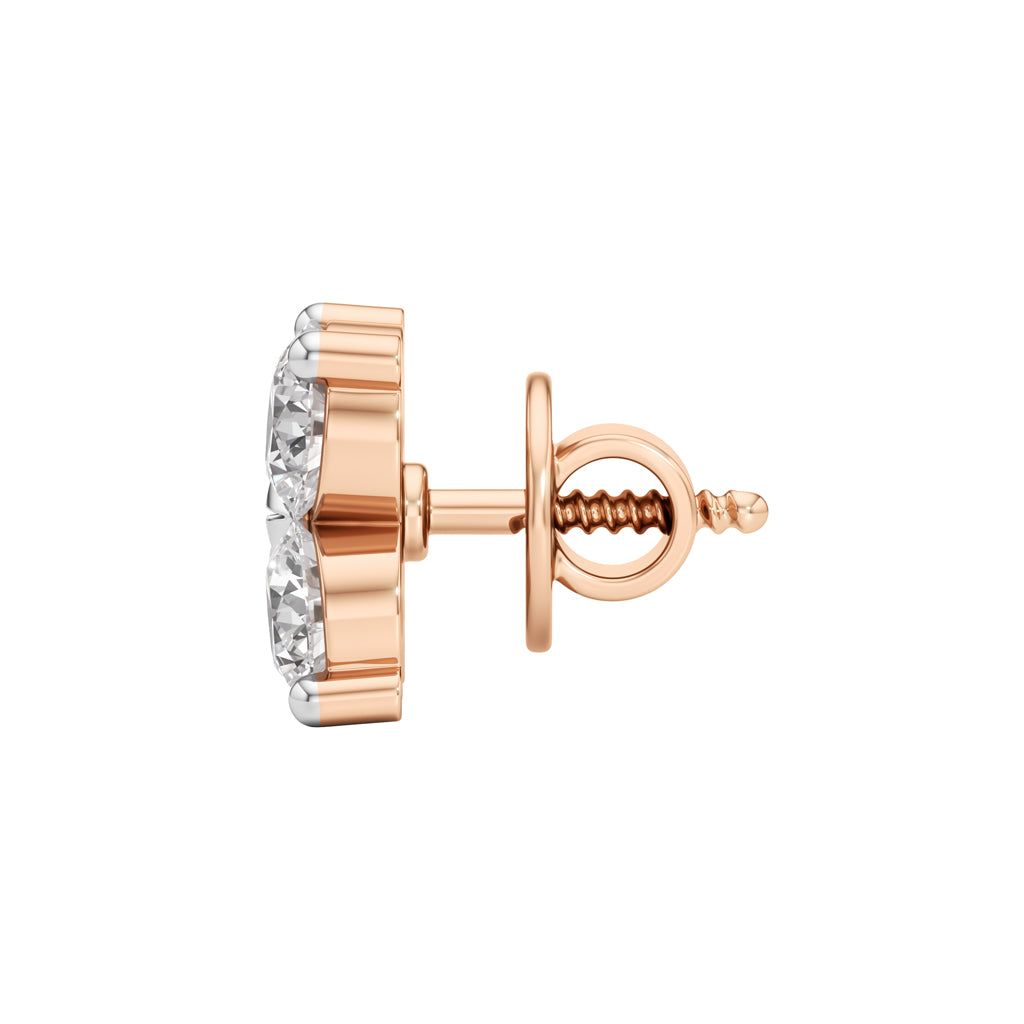 0.75Ct Round Shape Fancy Studs Earrings