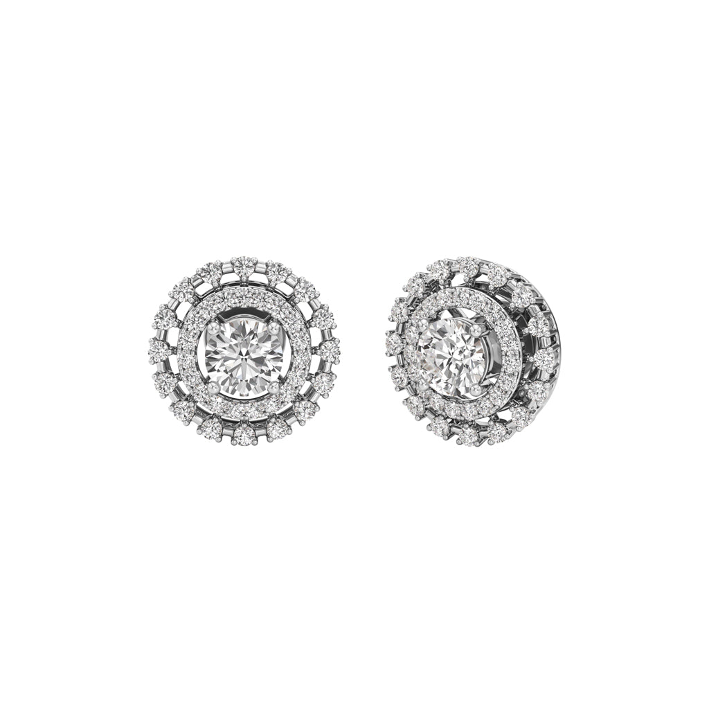 2.25Ct Round Shape,,Halo Studs Earrings