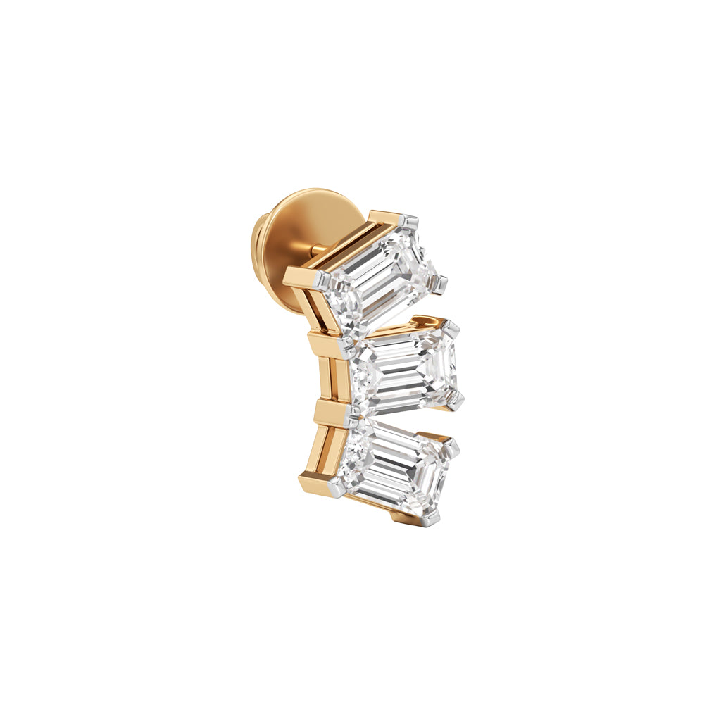 3Ct Emerald Shape,,Fancy Studs Earrings