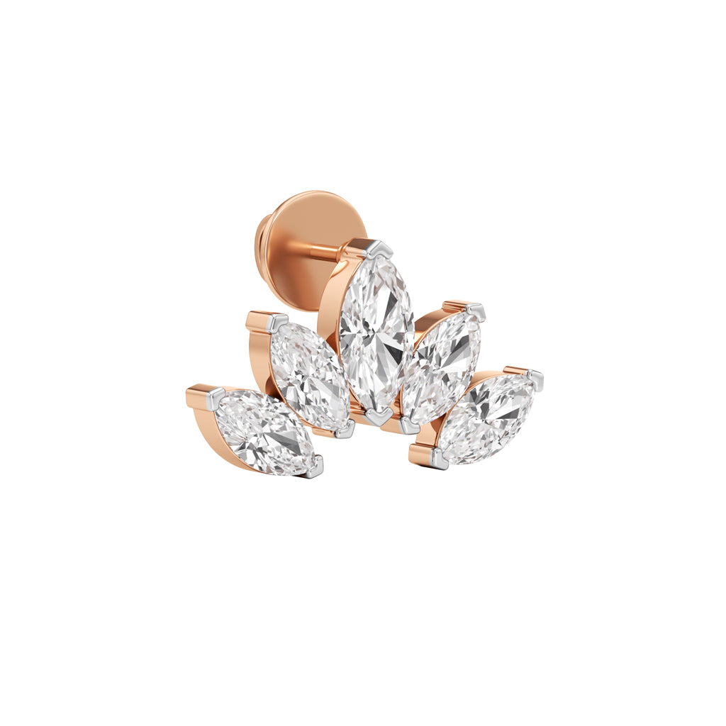 3Ct Marquise Shape Fancy Studs Earrings