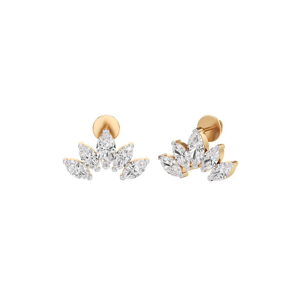 3Ct Marquise Shape Fancy Studs Earrings