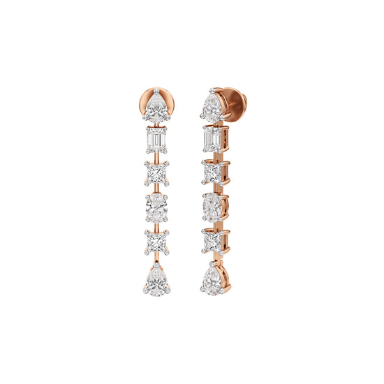2Ct Pear Shape,,Dangles Earrings