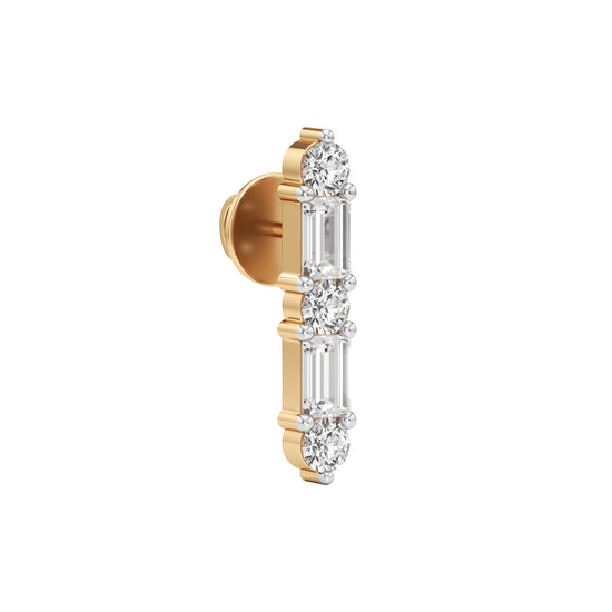 1.25Ct Emerald Shape Fancy Studs Earrings