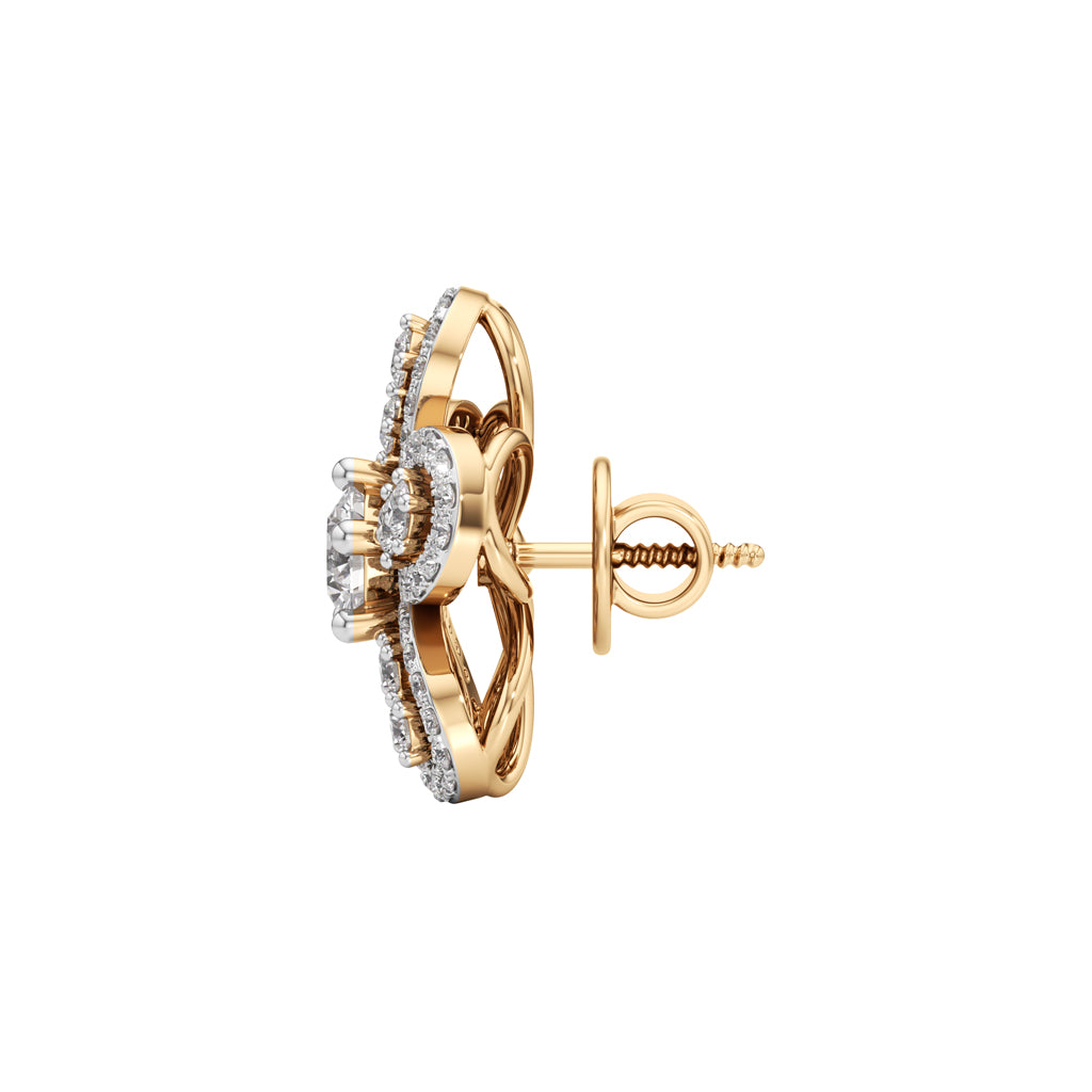 2.25Ct Round Shape,,Fancy Studs Earrings