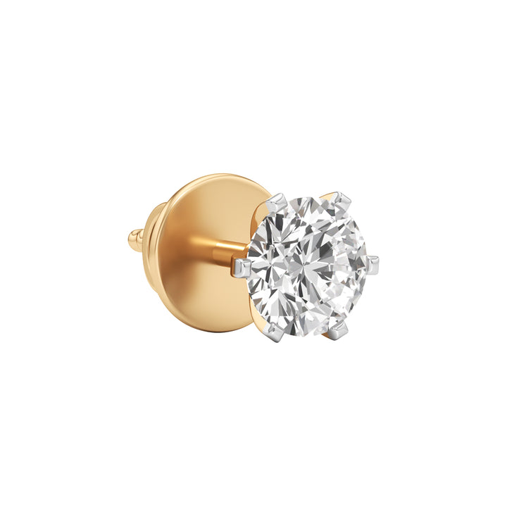 1Ct Round Shape Solitaire Studs Earrings