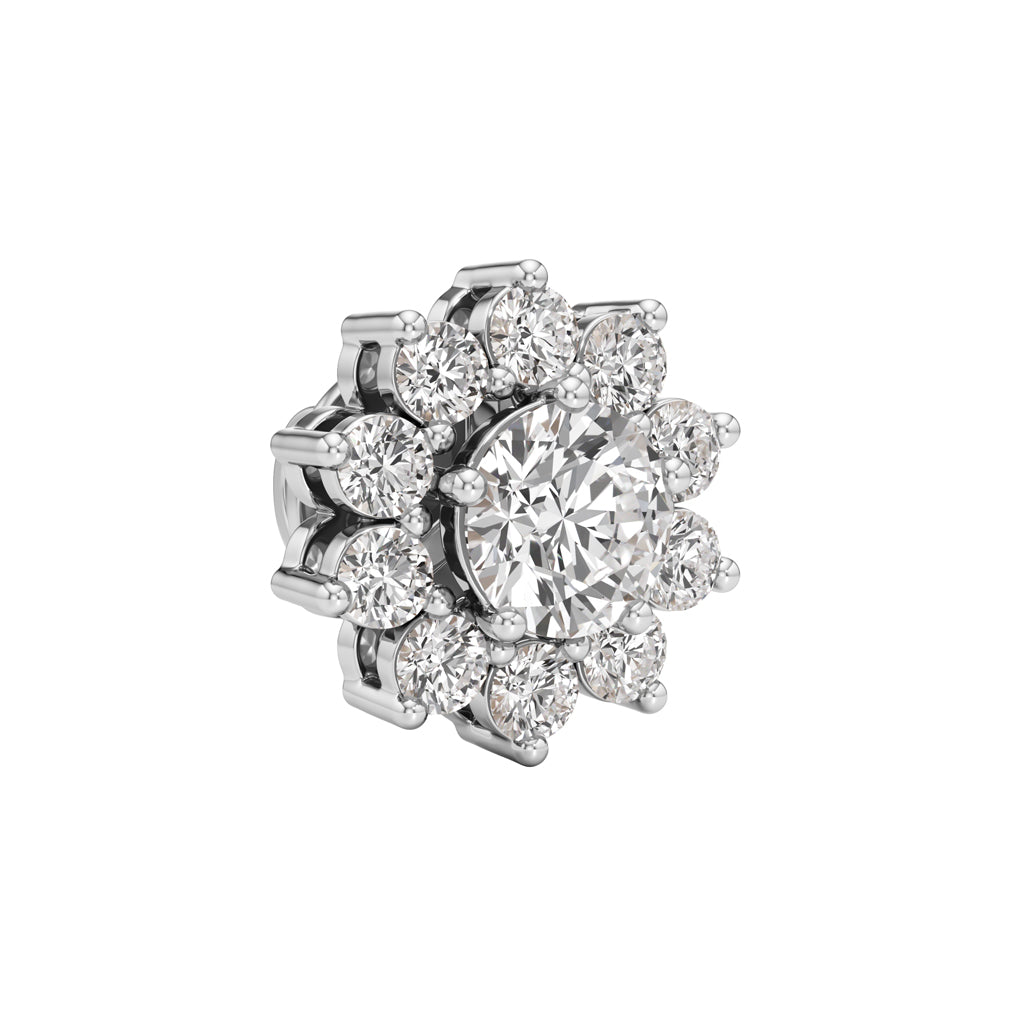 2.5Ct Round Shape Halo Studs Earrings