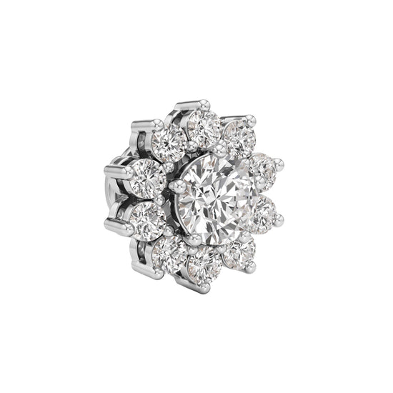 2.5Ct Round Shape Halo Studs Earrings