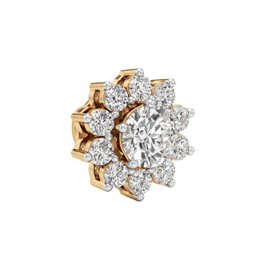 2.5Ct Round Shape Halo Studs Earrings