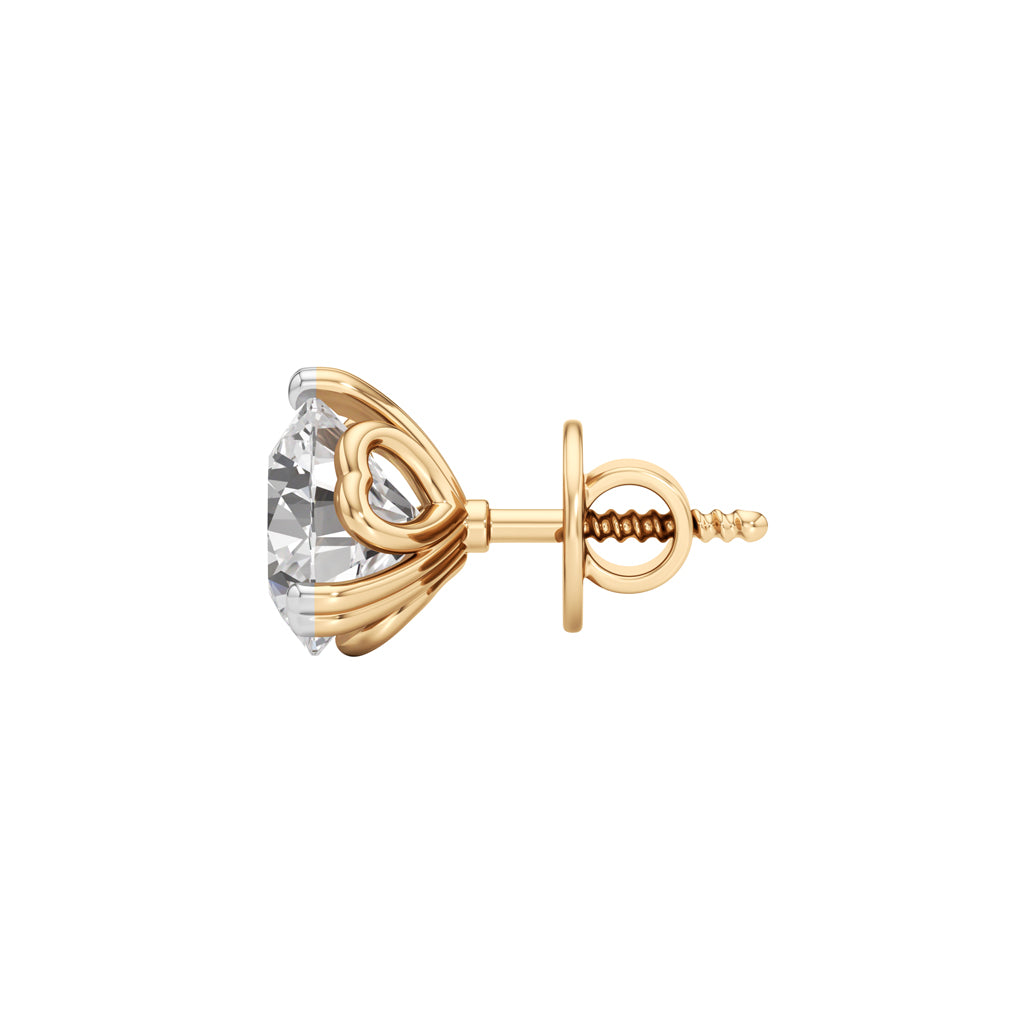 2.5Ct Round Shape Solitaire Studs Earrings