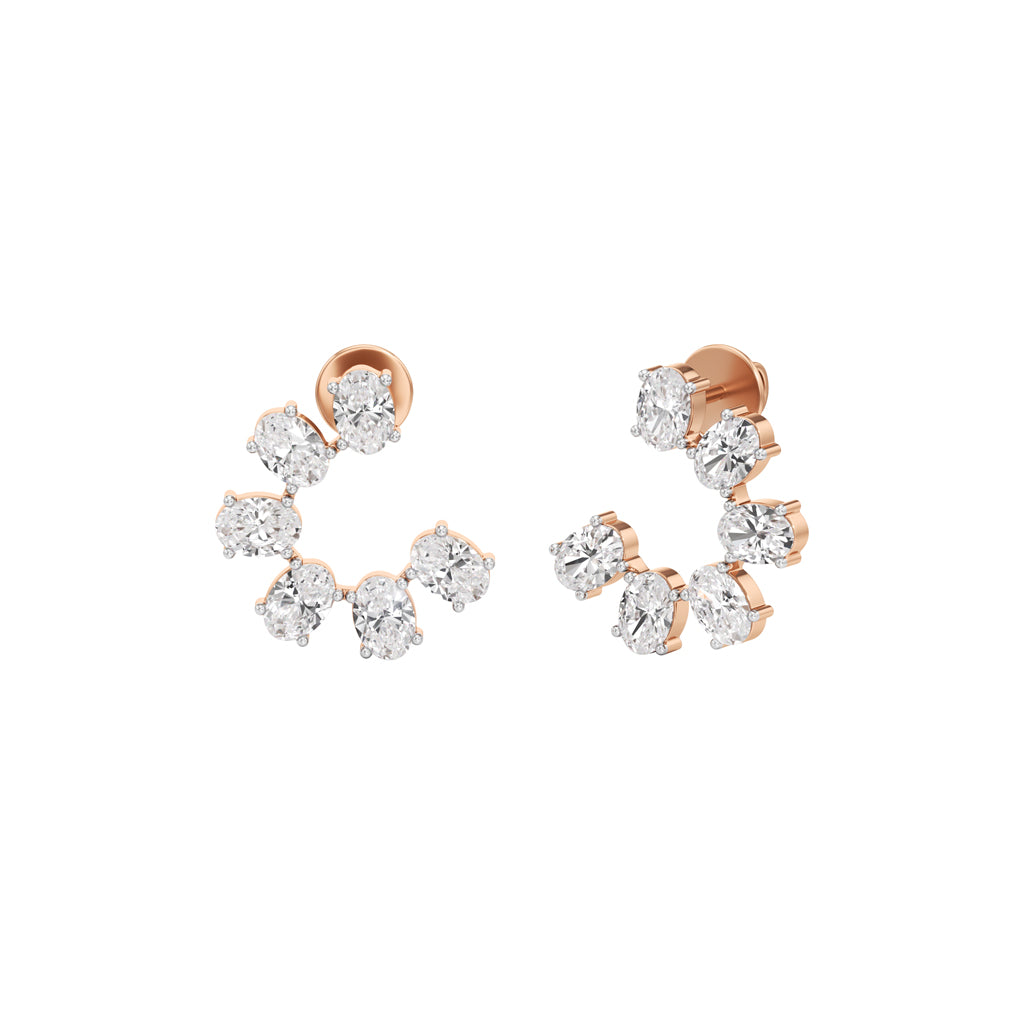 3Ct Oval Shape Fancy Studs Earrings