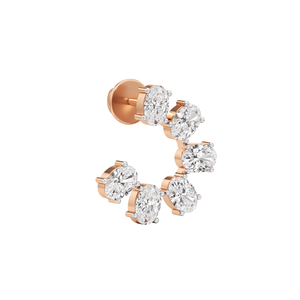 3Ct Oval Shape Fancy Studs Earrings