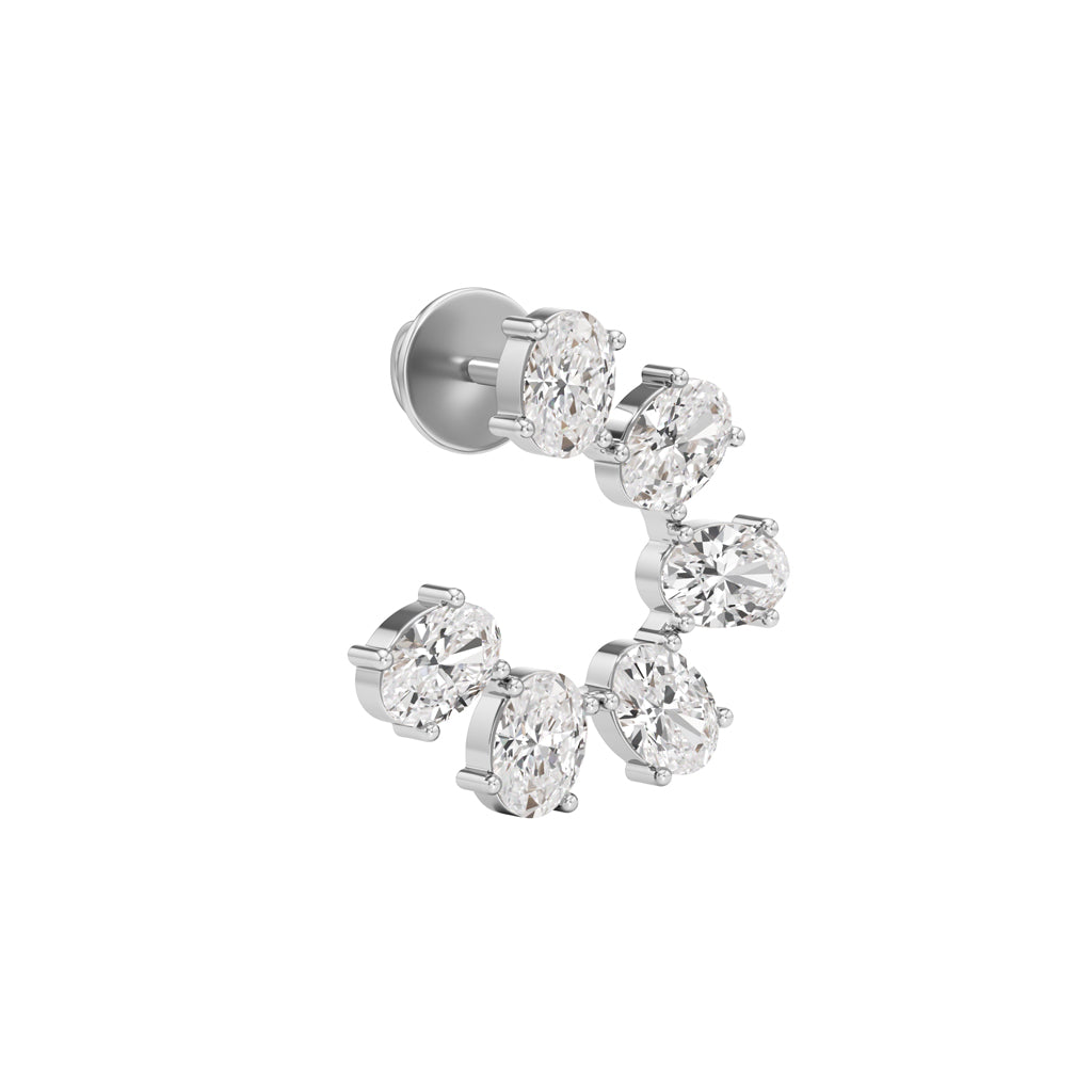 3Ct Oval Shape Fancy Studs Earrings