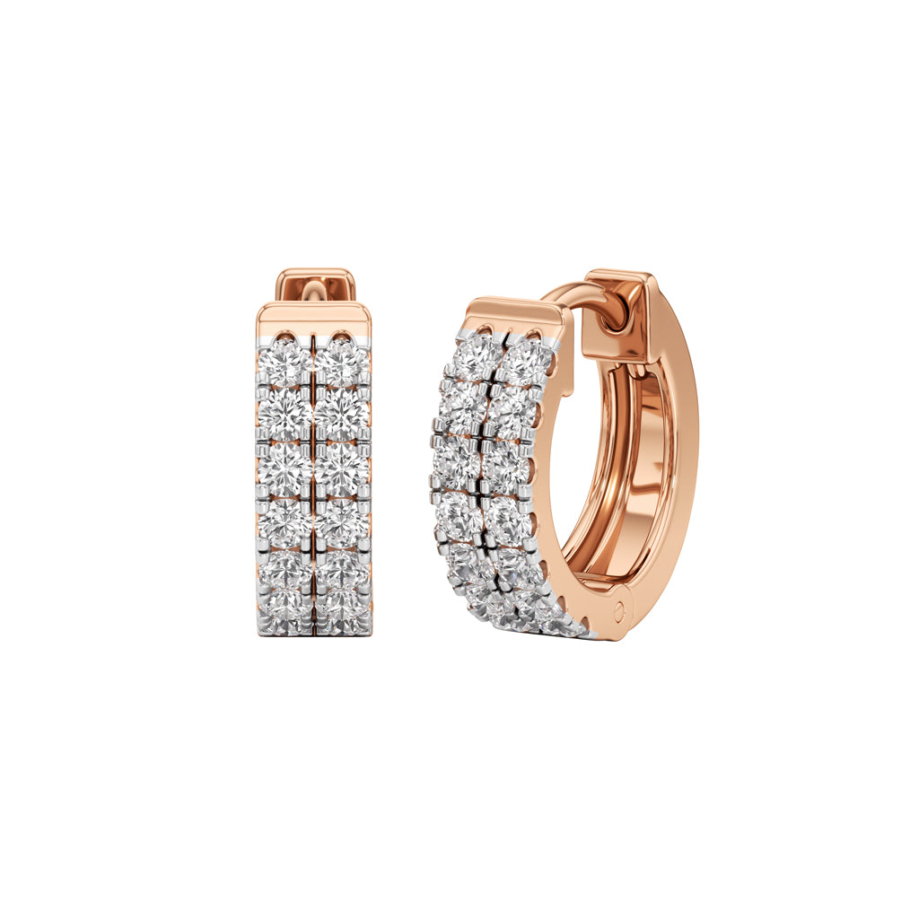 0.50Ct Round Shape Hoops Earrings