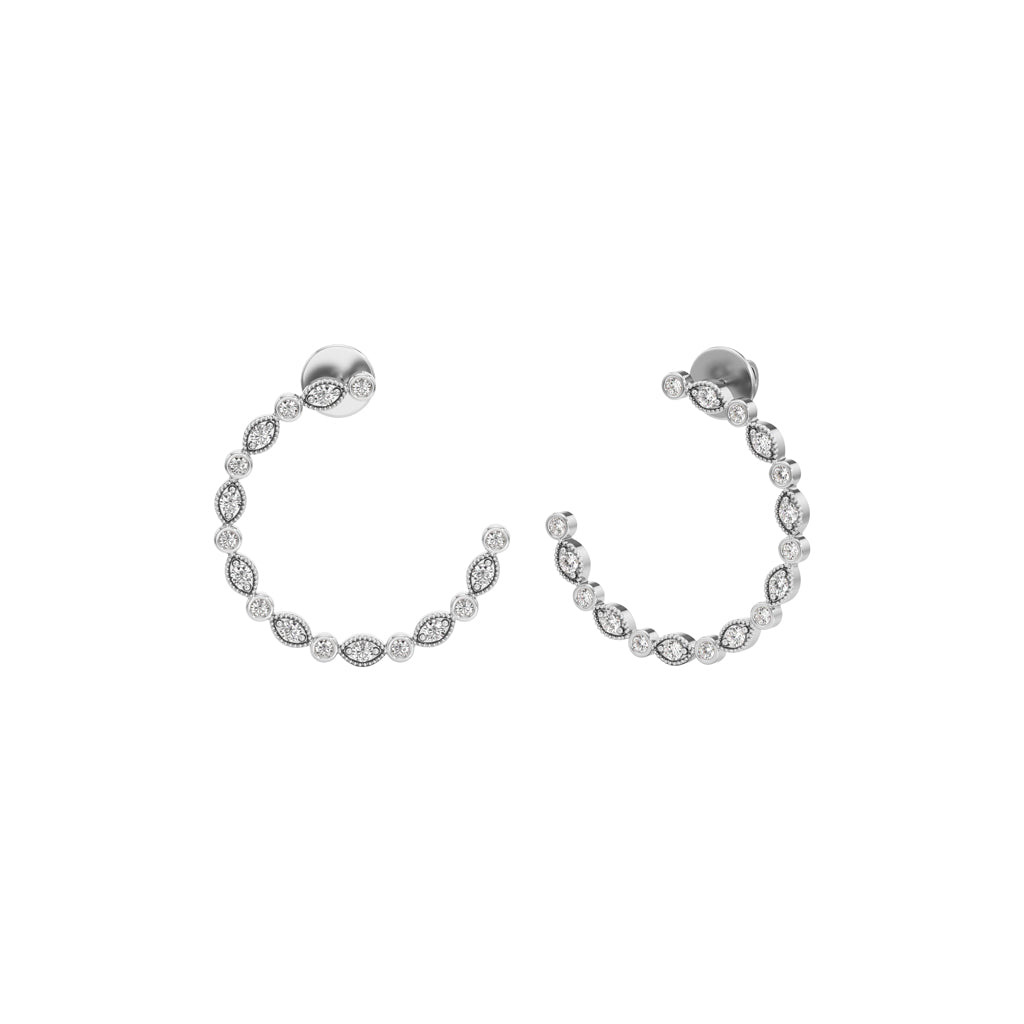 0.75Ct Round Shape Fancy Studs Earrings