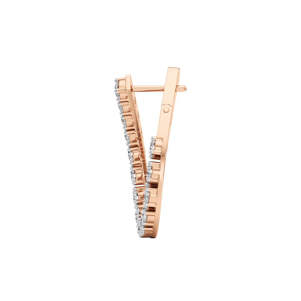 2.50Ct Round Shape Hoops Earrings