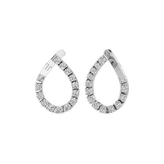 2.50Ct Round Shape Hoops Earrings