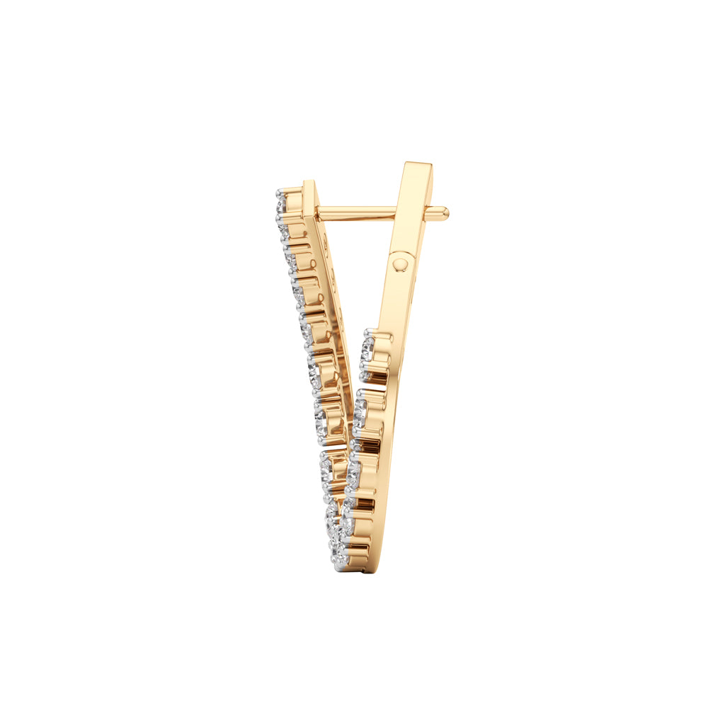 2.50Ct Round Shape Hoops Earrings